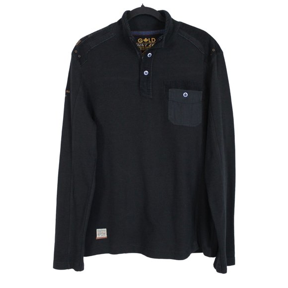 Point Zero Gold Edition Black Quarter-zip Sweater - Picture 1 of 15
